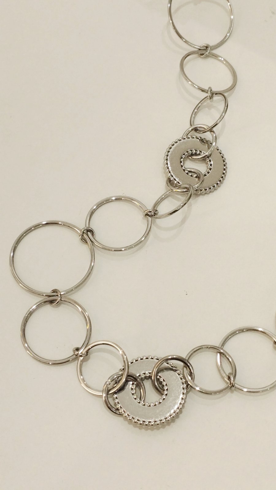 Μακρύ Ατσάλινο Κολιέ με Κρίκους| Long Steel Necklace with Links|