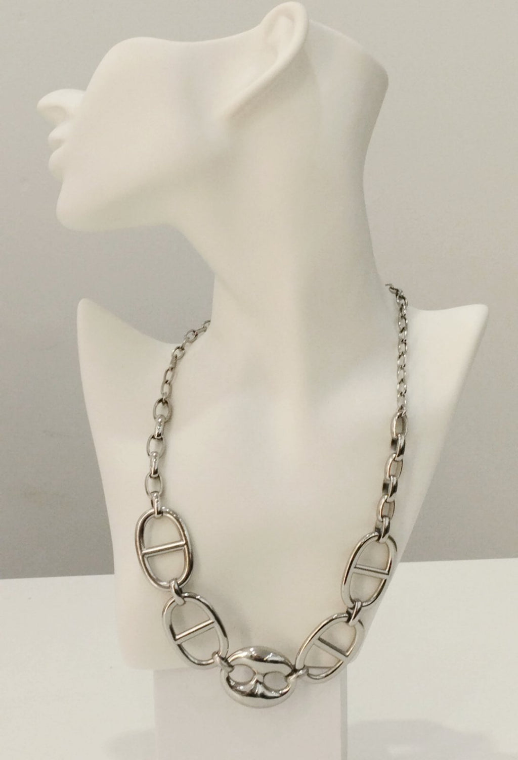 Ατσάλινο Κολιέ με Μοντέρνους Κρίκους | Stainless Steel Necklace with Modern Oval Links