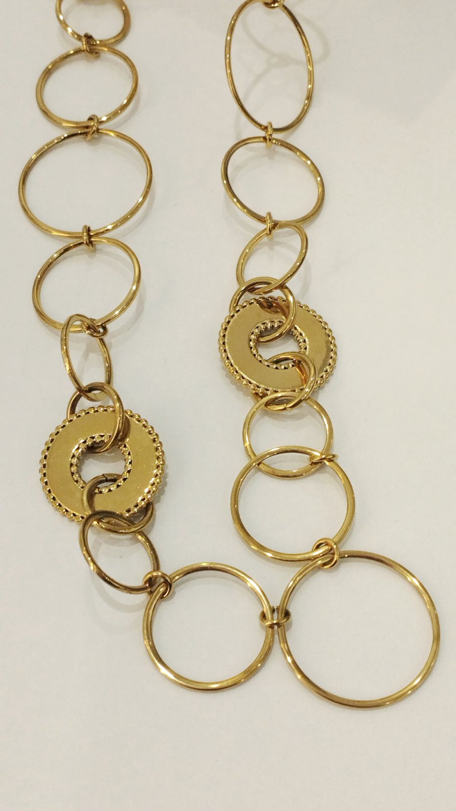 Μακρύ Ατσάλινο Κολιέ με Κρίκους| Long Steel Necklace with Links|