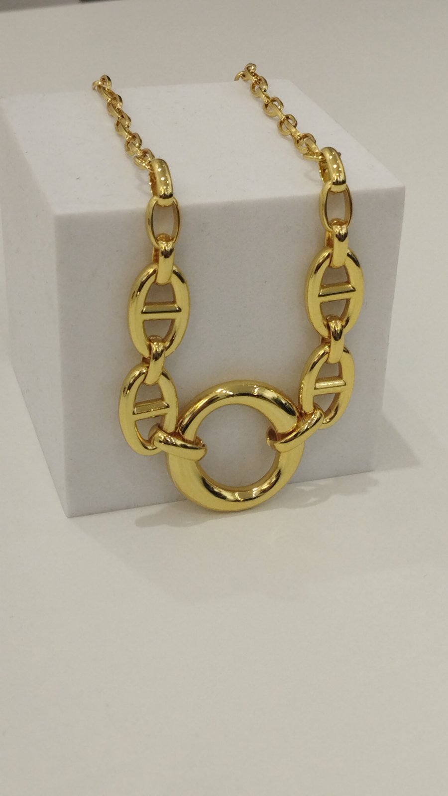 Ατσάλινο Κολιέ με Μοντέρνους Κρίκους | Stainless Steel Necklace with Modern Oval Links