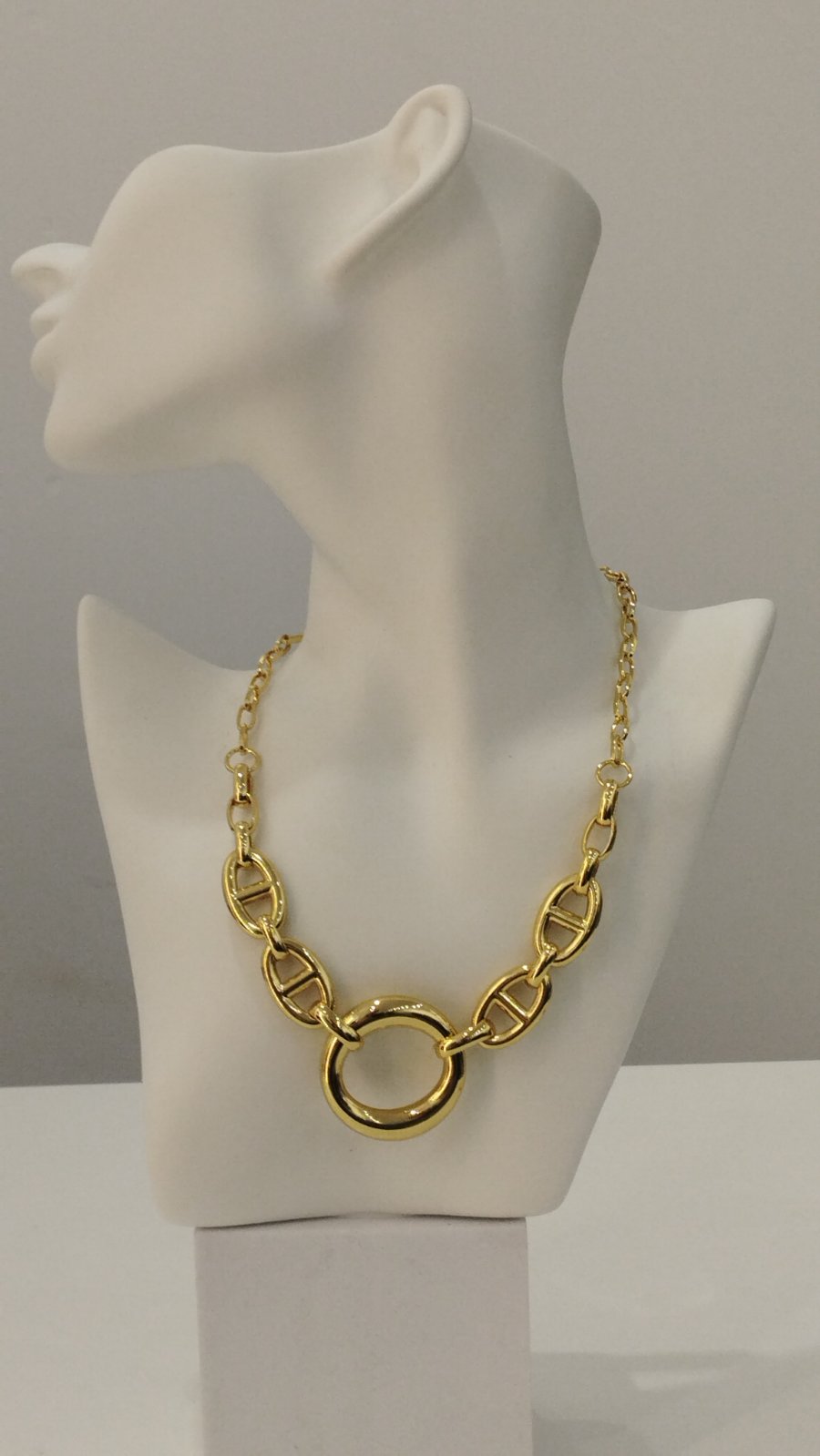 Ατσάλινο Κολιέ με Μοντέρνους Κρίκους | Stainless Steel Necklace with Modern Oval Links