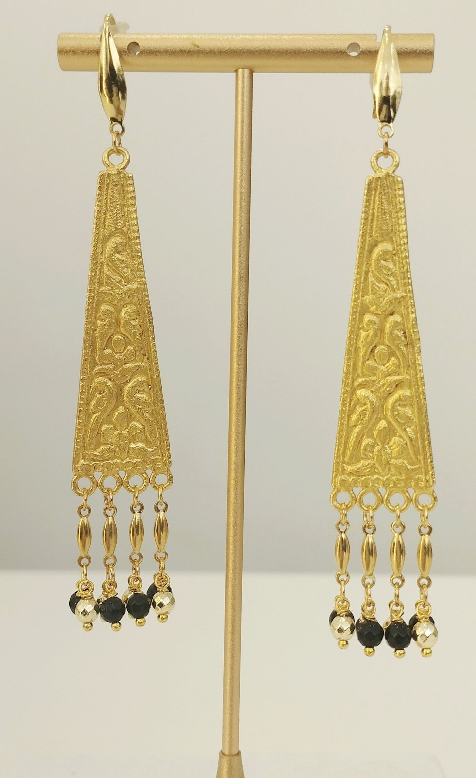 Χειροποίητα Σκουλαρίκια από Επιχρυσωμένο Ορείχαλκο|Handmade Gold-plated Earrings