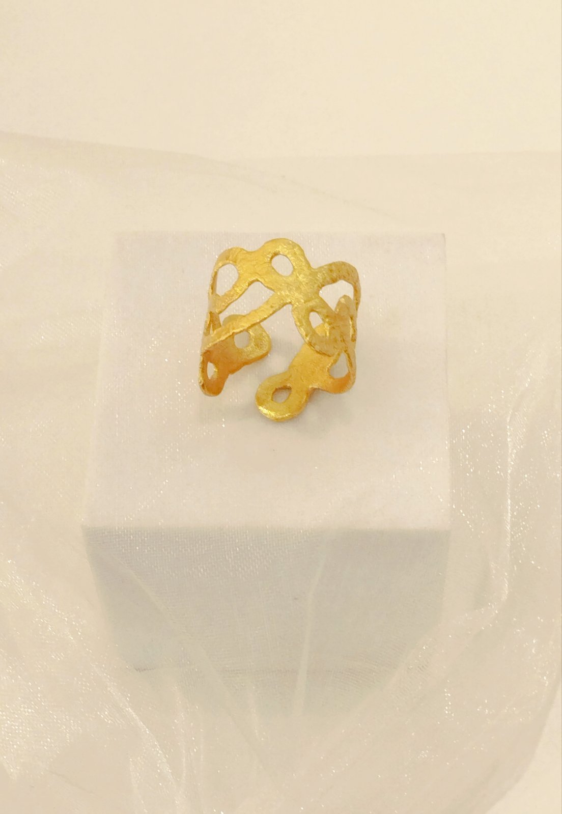 Χειροποίητο Δαχτυλίδι 24Κ Επιχρύσωμα – Ρυθμιζόμενο | Handmade Gold Plated Ring 24K