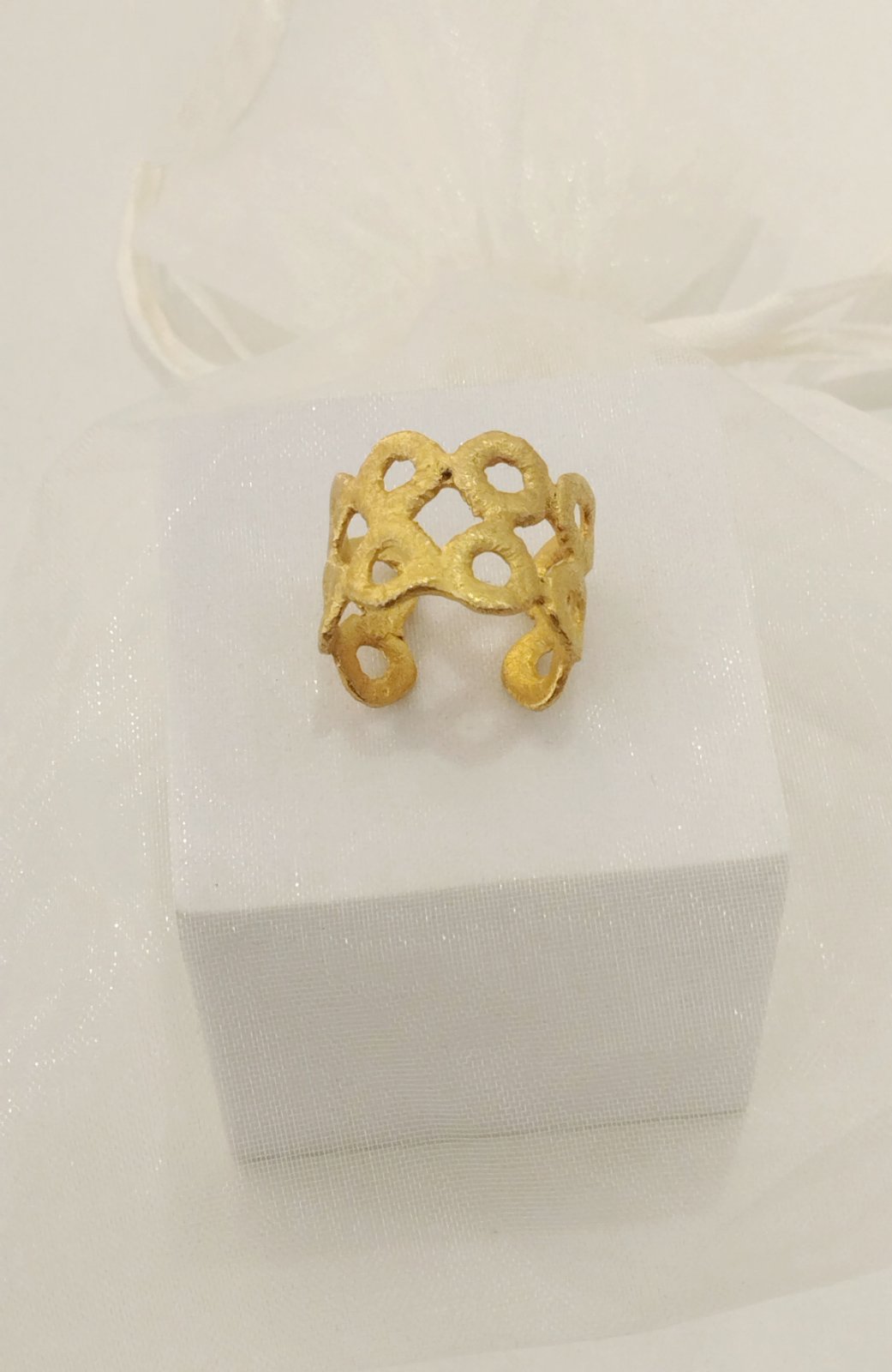 Χειροποίητο Δαχτυλίδι 24Κ Επιχρύσωμα – Ρυθμιζόμενο | Gold Plated Ring 24K-Adjustable