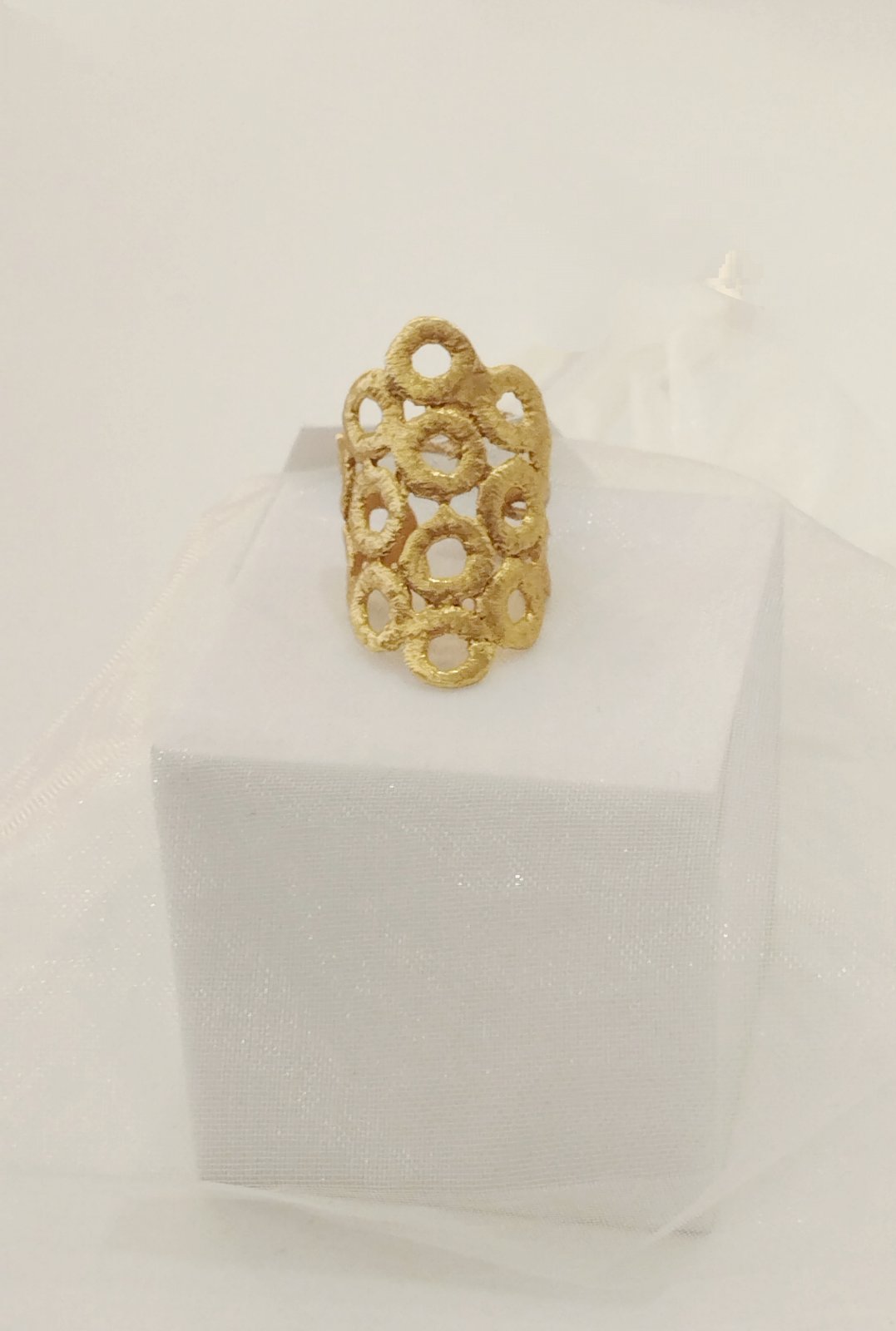 Χειροποίητο Δαχτυλίδι 24Κ Επιχρύσωμα – Ρυθμιζόμενο  |  Handmade 24K Gold Plated RIng