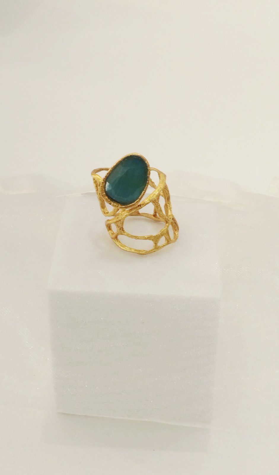 Χειροποίητο Δαχτυλίδι 24Κ Επιχρύσωμα – Ρυθμιζόμενο |  Handmade Gold Plated Ring 24K