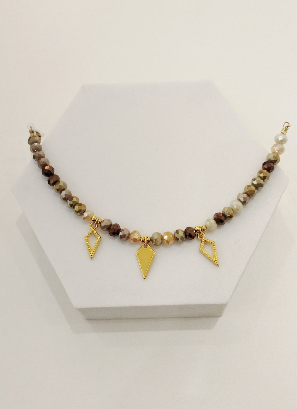 Βραχιόλι με κρύσταλλα & επίχρυσα στοιχεία