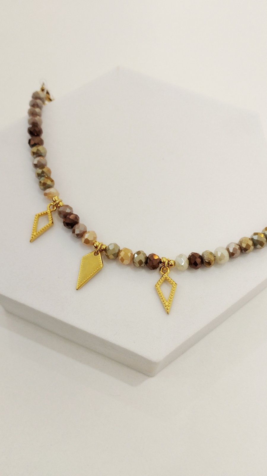 Βραχιόλι με κρύσταλλα & επίχρυσα στοιχεία