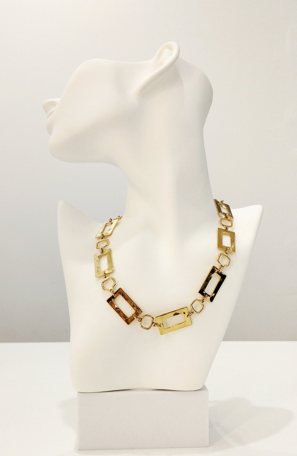 Κολιέ ατσάλινο με σφυρήλατα παραλληλόγραμμα