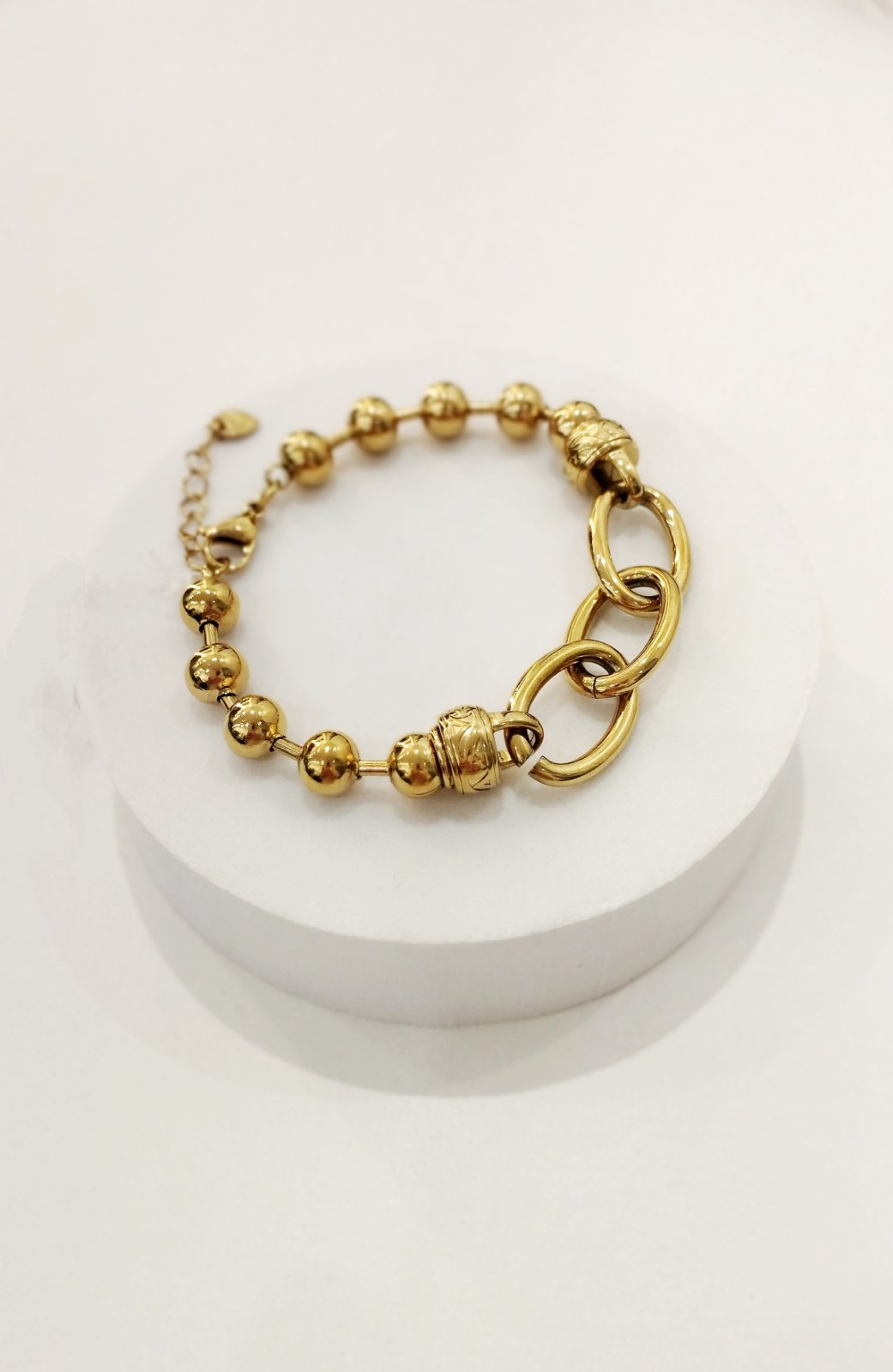 Βραχιόλι ατσάλινη αλυσίδα με μπίλιες