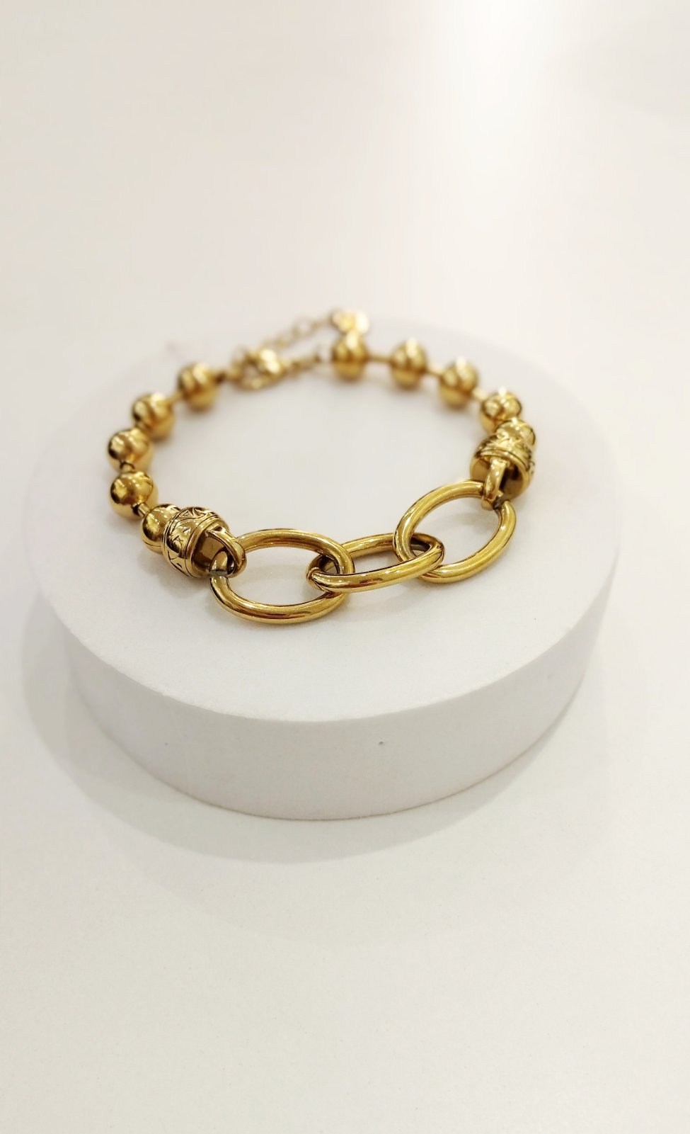 Βραχιόλι ατσάλινη αλυσίδα με μπίλιες