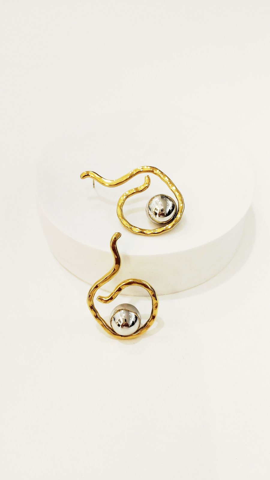 Σκουλαρίκια ατσάλινα δίχρωμα