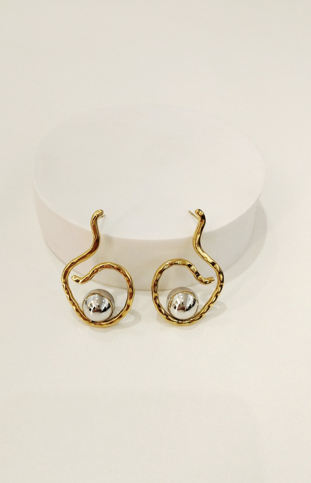 Σκουλαρίκια ατσάλινα δίχρωμα