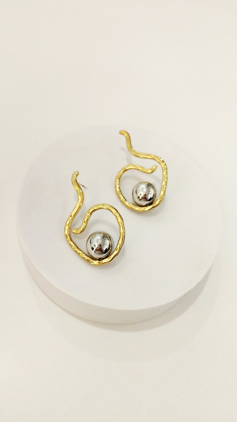 Σκουλαρίκια ατσάλινα δίχρωμα