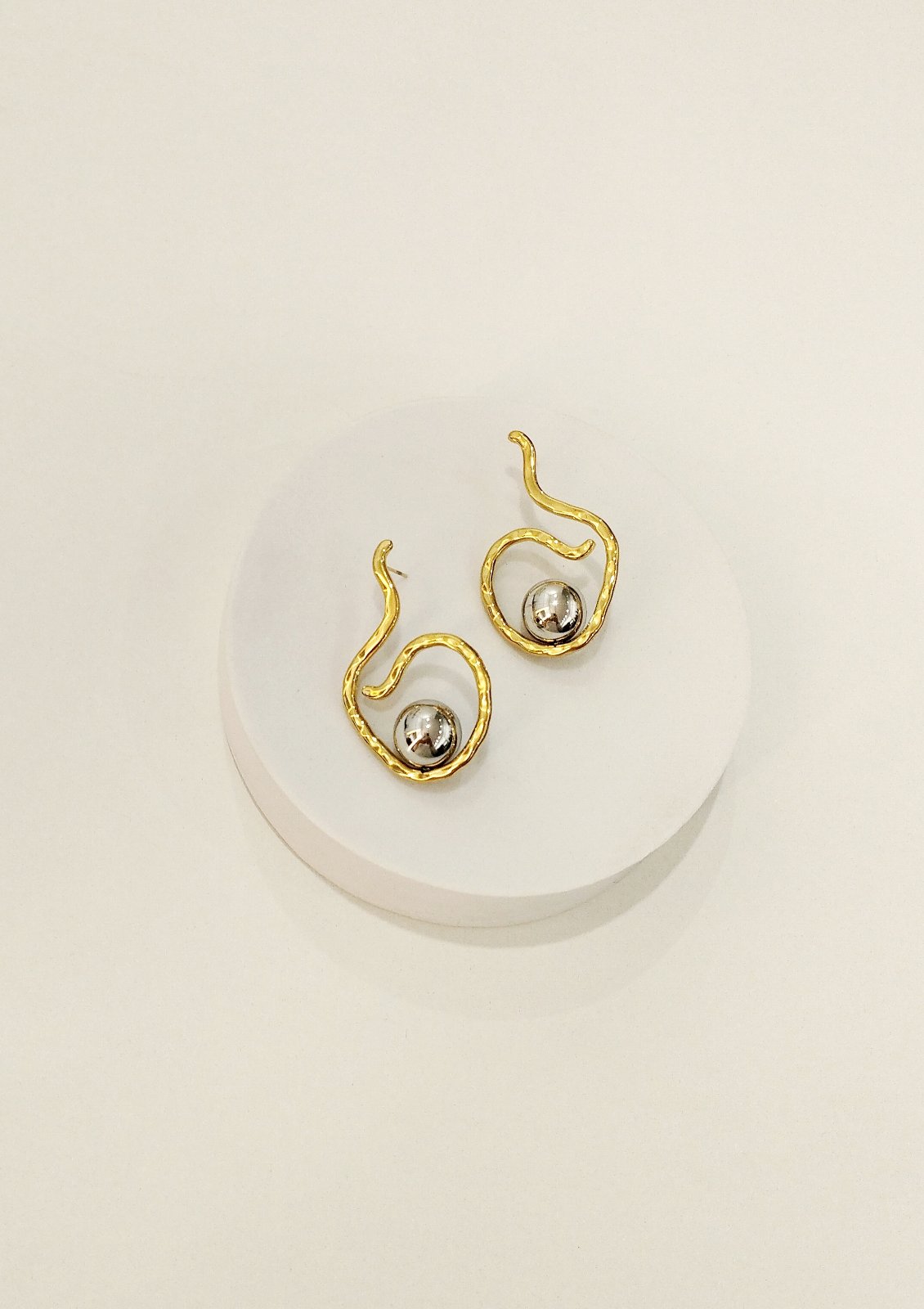 Σκουλαρίκια ατσάλινα δίχρωμα