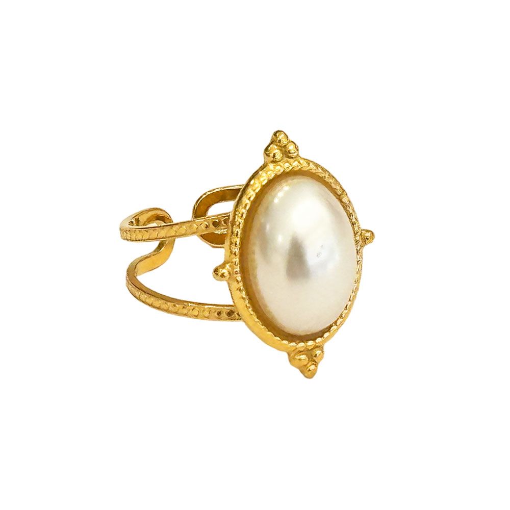 Γυναικείο Ατσάλινο Δαχτυλίδι Με Πέρλα | Woman’s Steel Ring