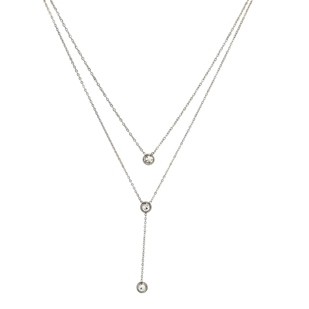 Γυναικείο Κολιέ Ατσάλινο Με Κρεμαστό Διαμαντάκι – Women’s Necklace Steel With Diamond Pendant