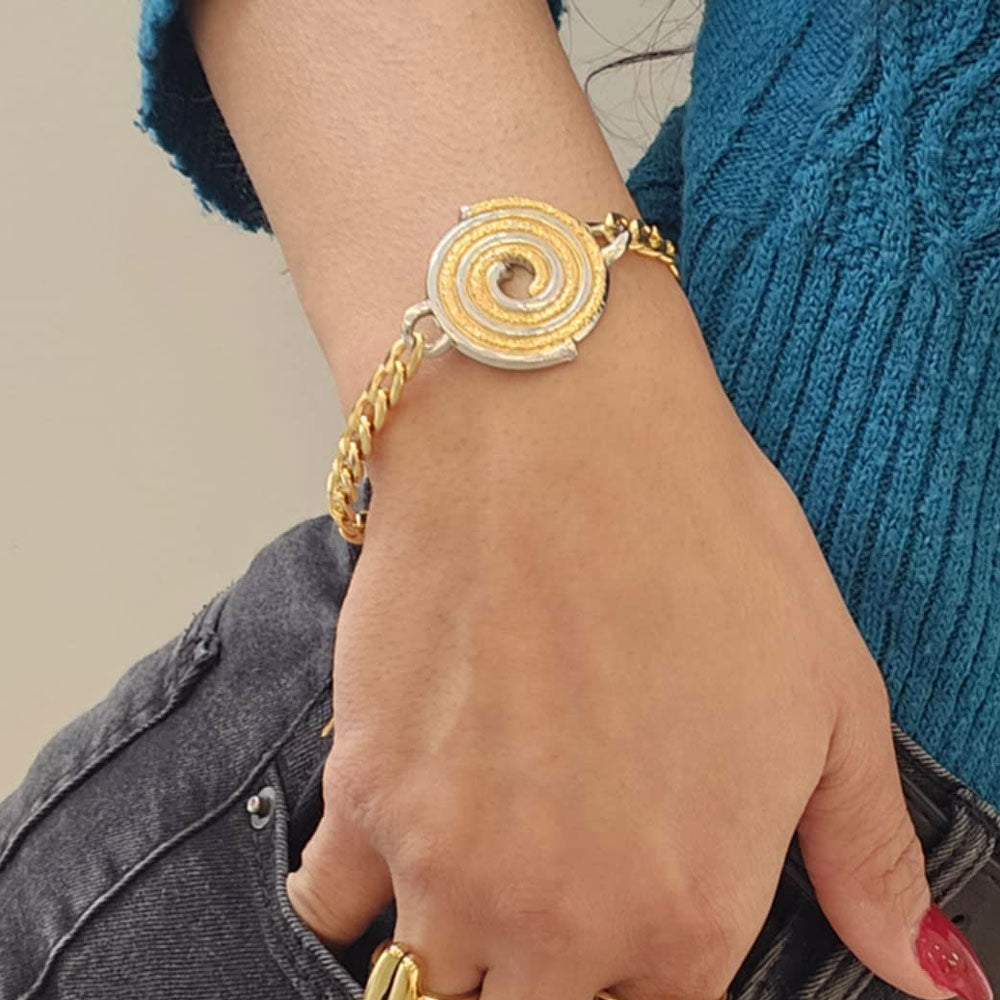 Γυναικείο Κομψό Βραχιόλι Από Ανοξείδωτο Ατσάλι Χρυσό- Ασημί – Women’s Elegant Stainless Steel Bracelet Gold- Silver
