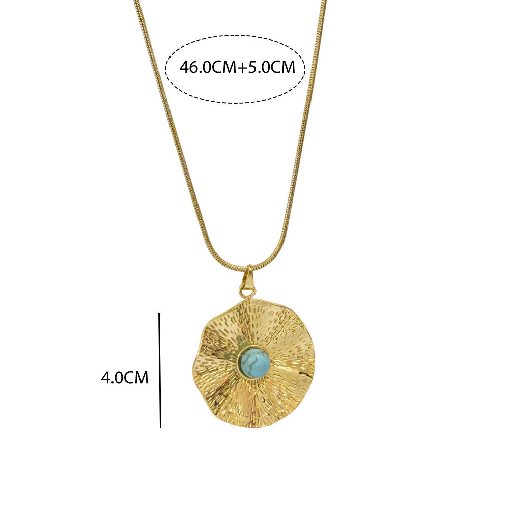 Γυναικείο Ατσάλινο Κολιέ Με Κρεμαστό Στοιχείο Και Χάντρα – Women’s Steel Necklace With Pendant Element And Bead