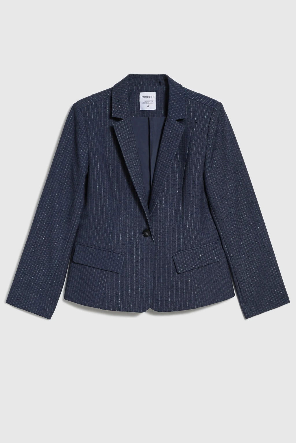 Σακάκι Γυναικείο Μεσάτο με Ρίγες Navy | Women's Mid-Length Jacket with Navy Stripes