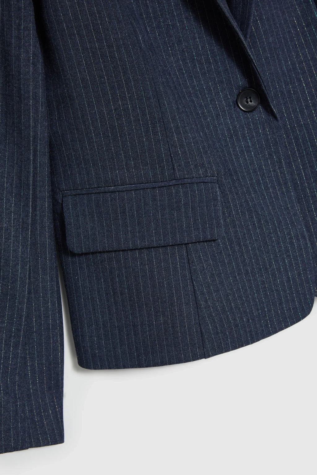 Σακάκι Γυναικείο Μεσάτο με Ρίγες Navy | Women's Mid-Length Jacket with Navy Stripes