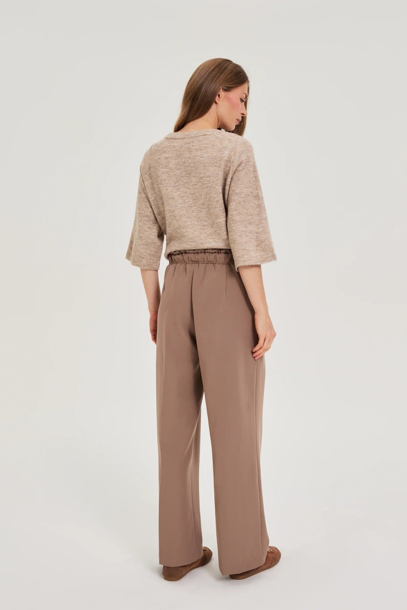 Παντελόνι Wide-Leg με Ζώνη – Coffee  /  Wide-Leg Belted Trouser – Coffee