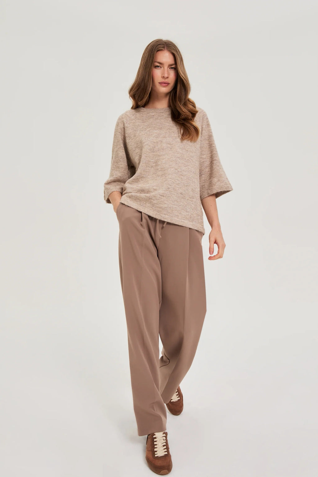 Παντελόνι Wide-Leg με Ζώνη – Coffee  /  Wide-Leg Belted Trouser – Coffee