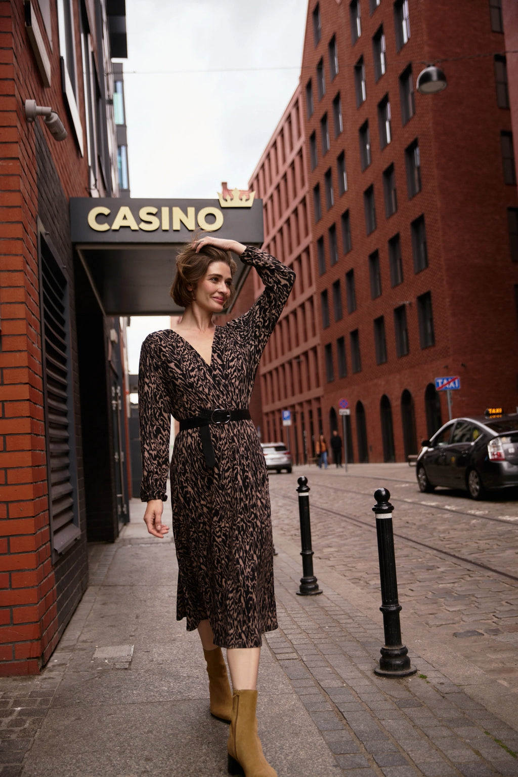 Φόρεμα Γυναικείο Coffee-Brown | Animal Print Coffee Dress