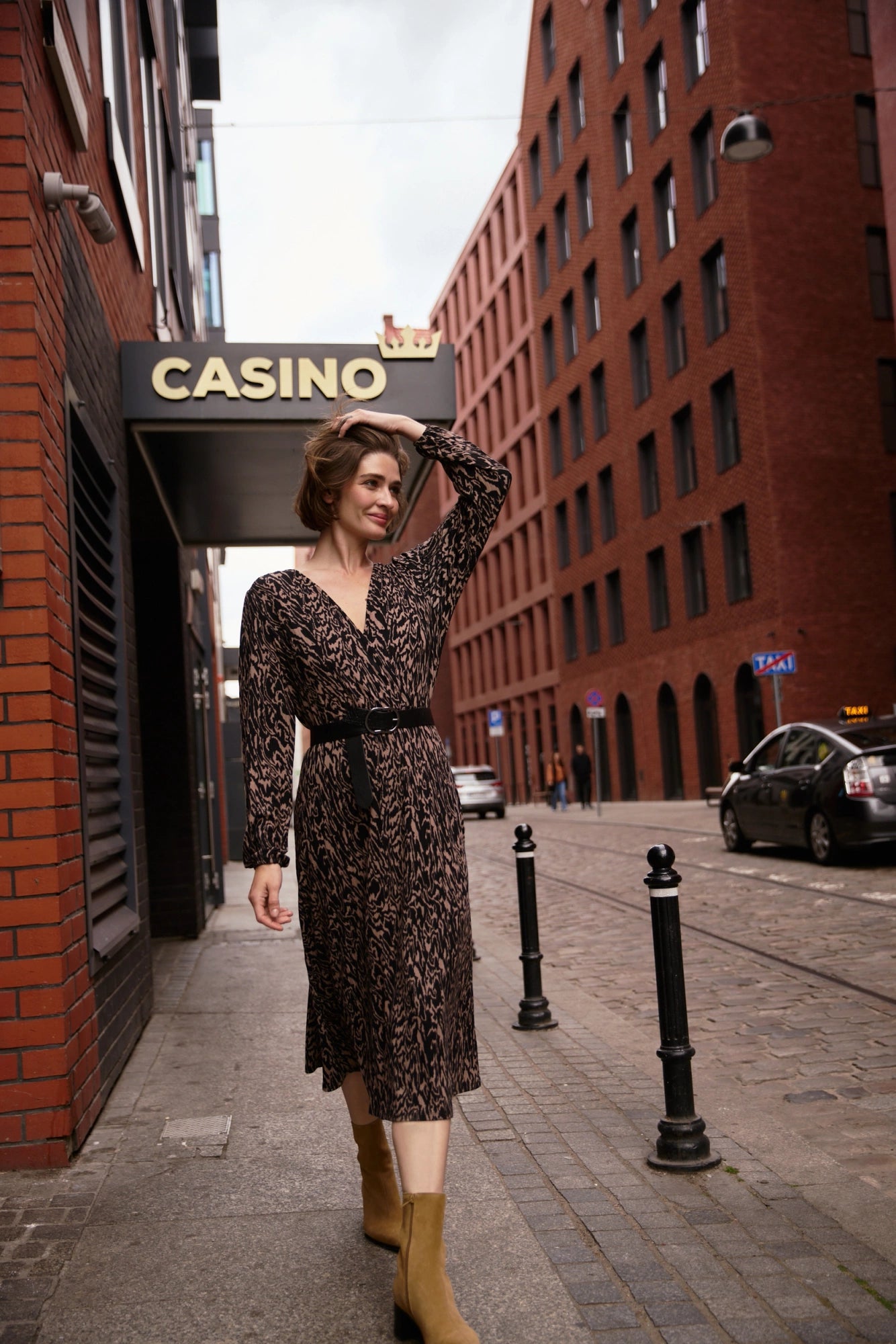 Φόρεμα Γυναικείο Coffee-Brown | Animal Print Coffee Dress