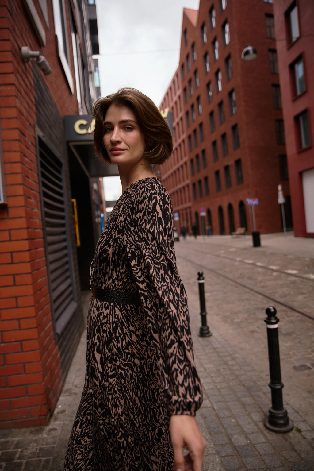 Φόρεμα Γυναικείο Coffee-Brown | Animal Print Coffee Dress