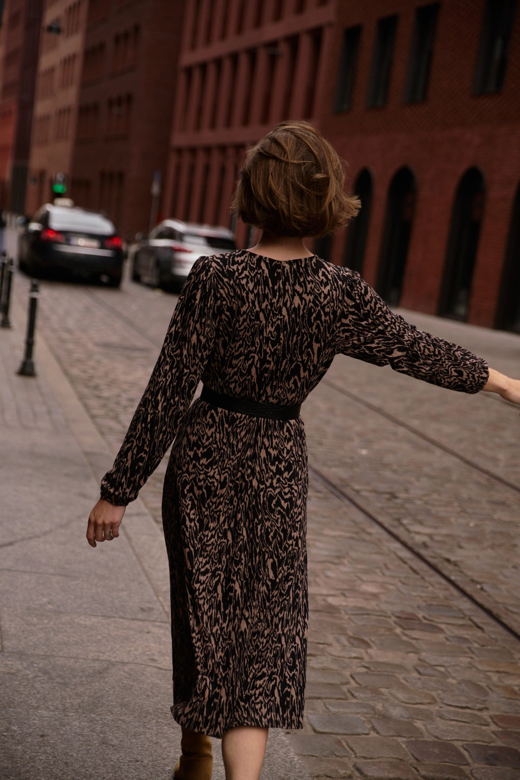 Φόρεμα Γυναικείο Coffee-Brown | Animal Print Coffee Dress