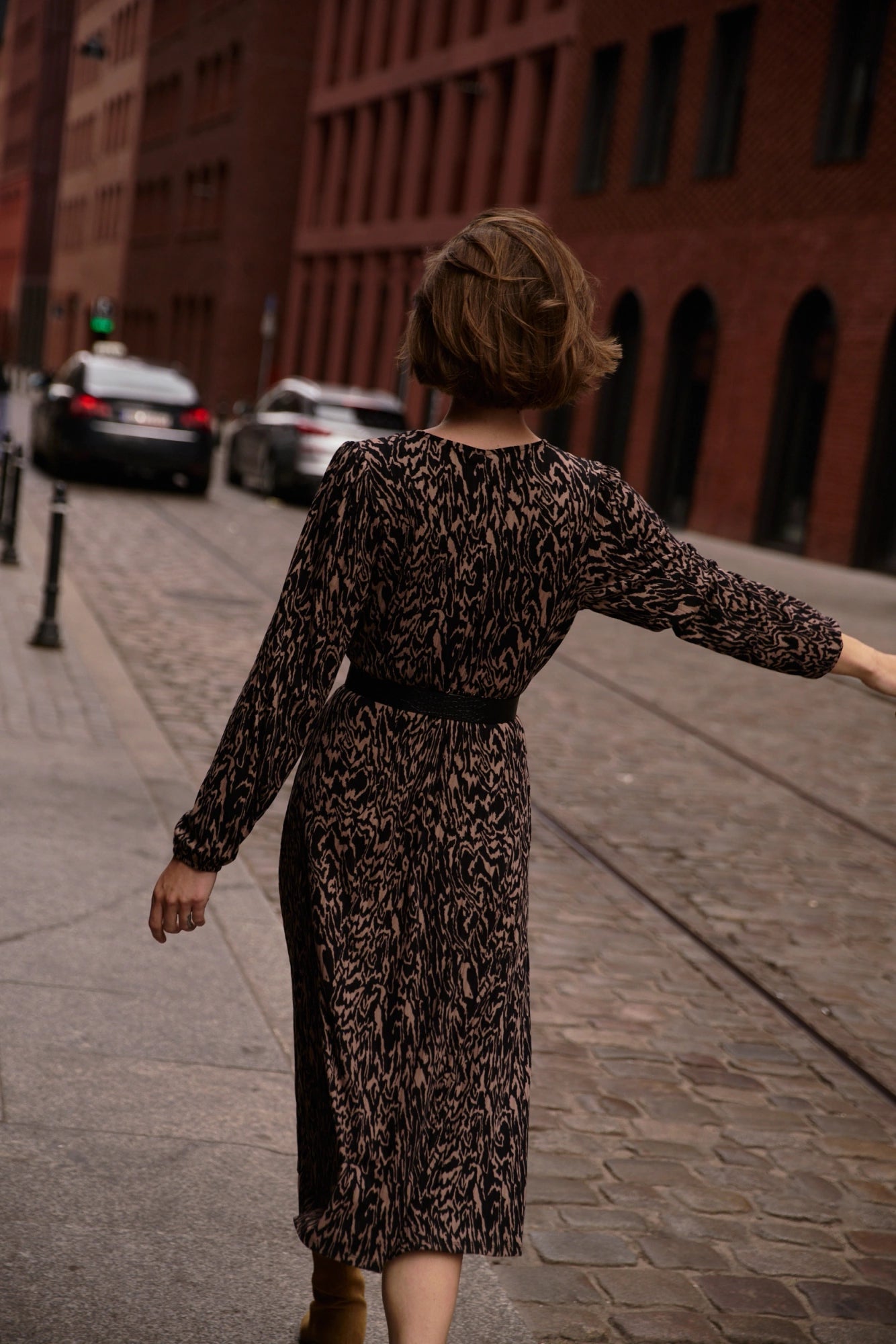 Φόρεμα Γυναικείο Coffee-Brown | Animal Print Coffee Dress