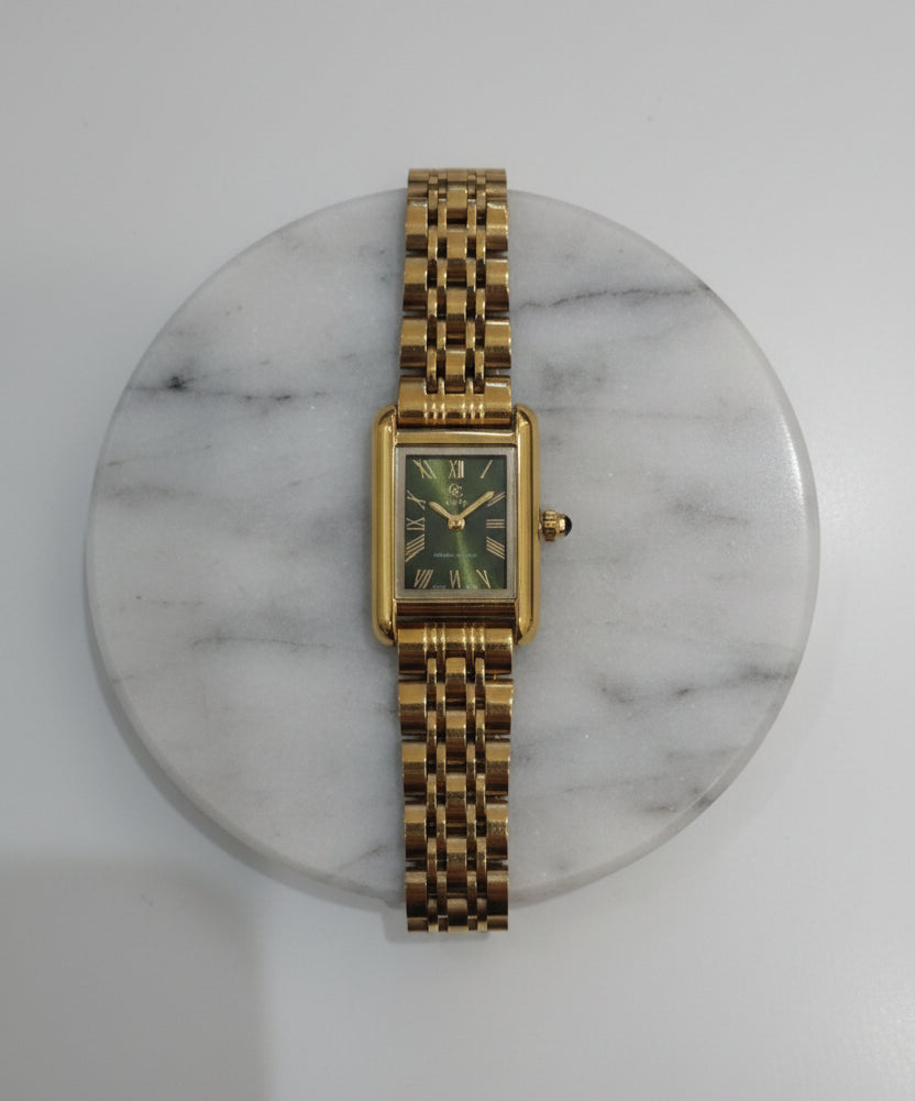 Ρολόι Iris Gold-Olive | Γυναικείο Χρυσό Ρολόι με Quartz μηχανισμό