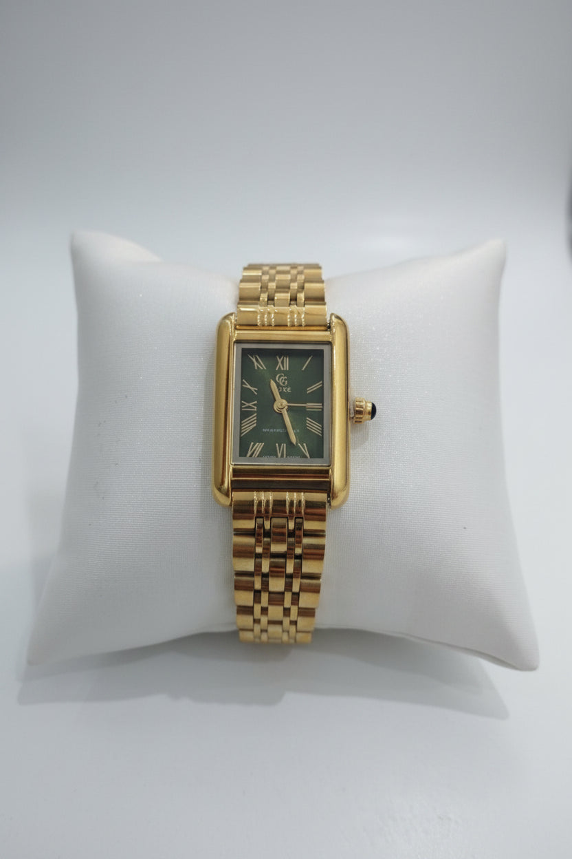 Ρολόι Iris Gold-Olive | Γυναικείο Χρυσό Ρολόι με Quartz μηχανισμό