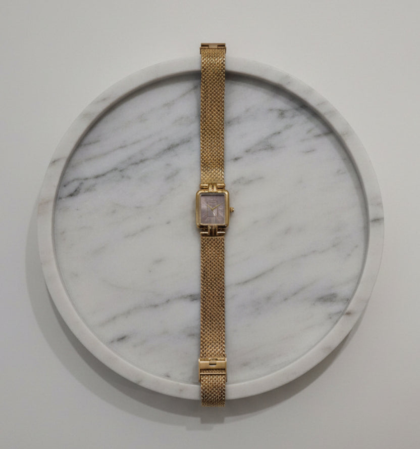 Charly Watch | Χρυσό Ρολόι με Καφέ Καντράν & Mesh Βραχιόλι