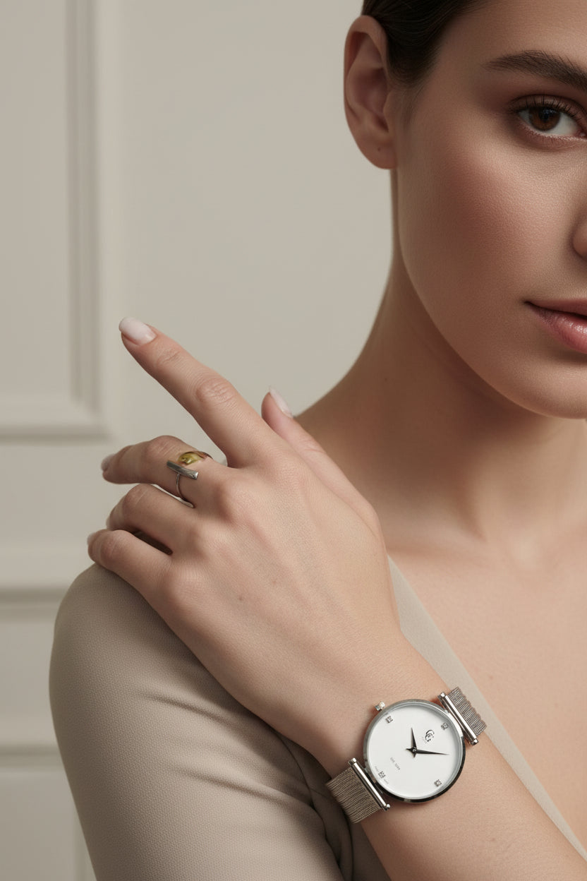 Ρολόι Athéna Silver – GG LUXE | Γυναικείο Ρολόι Quartz 30mm