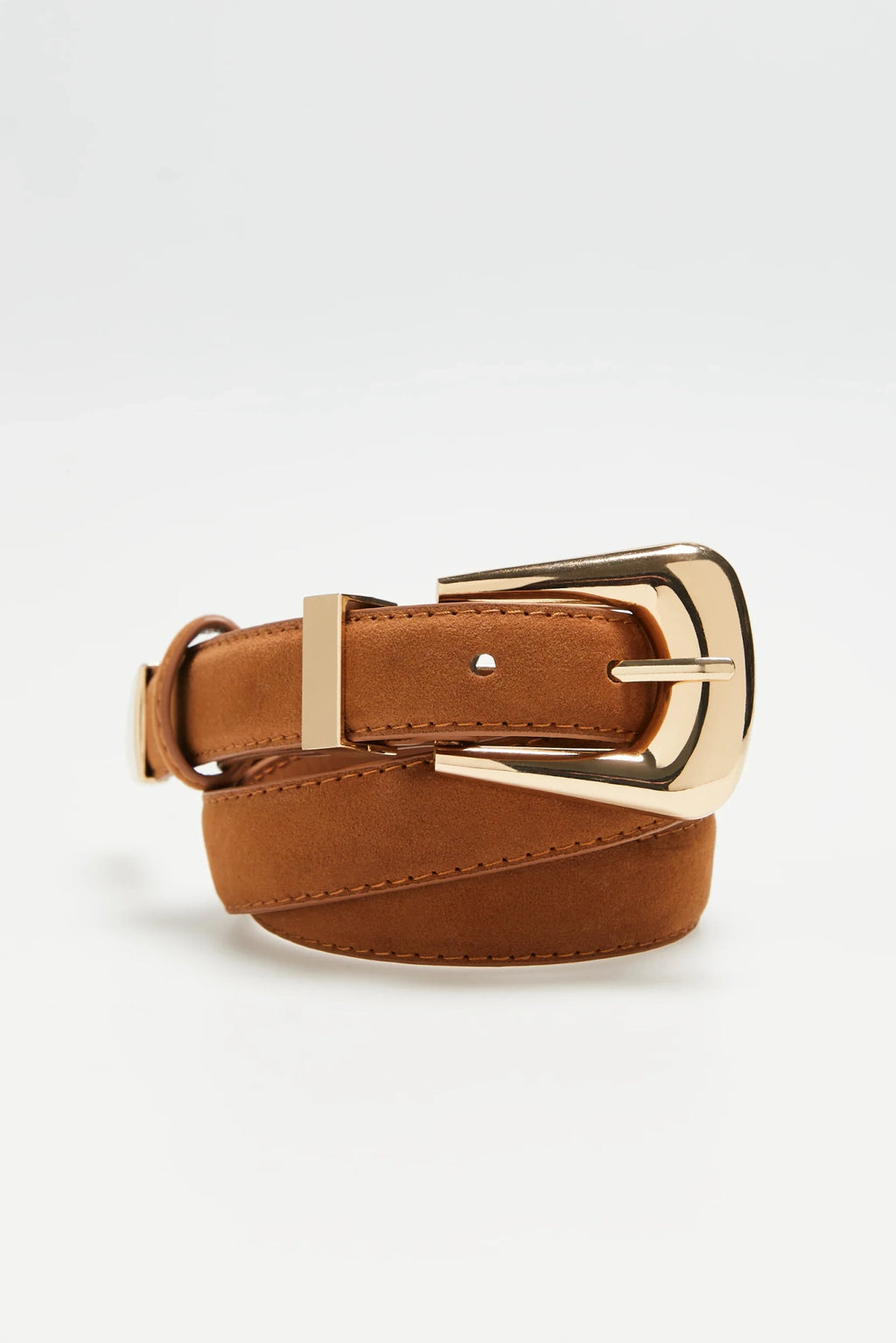 Ζώνη Γυναικεία με Χρυσή Αγκράφα Καφέ | Women's Belt with Gold Buckle Brown