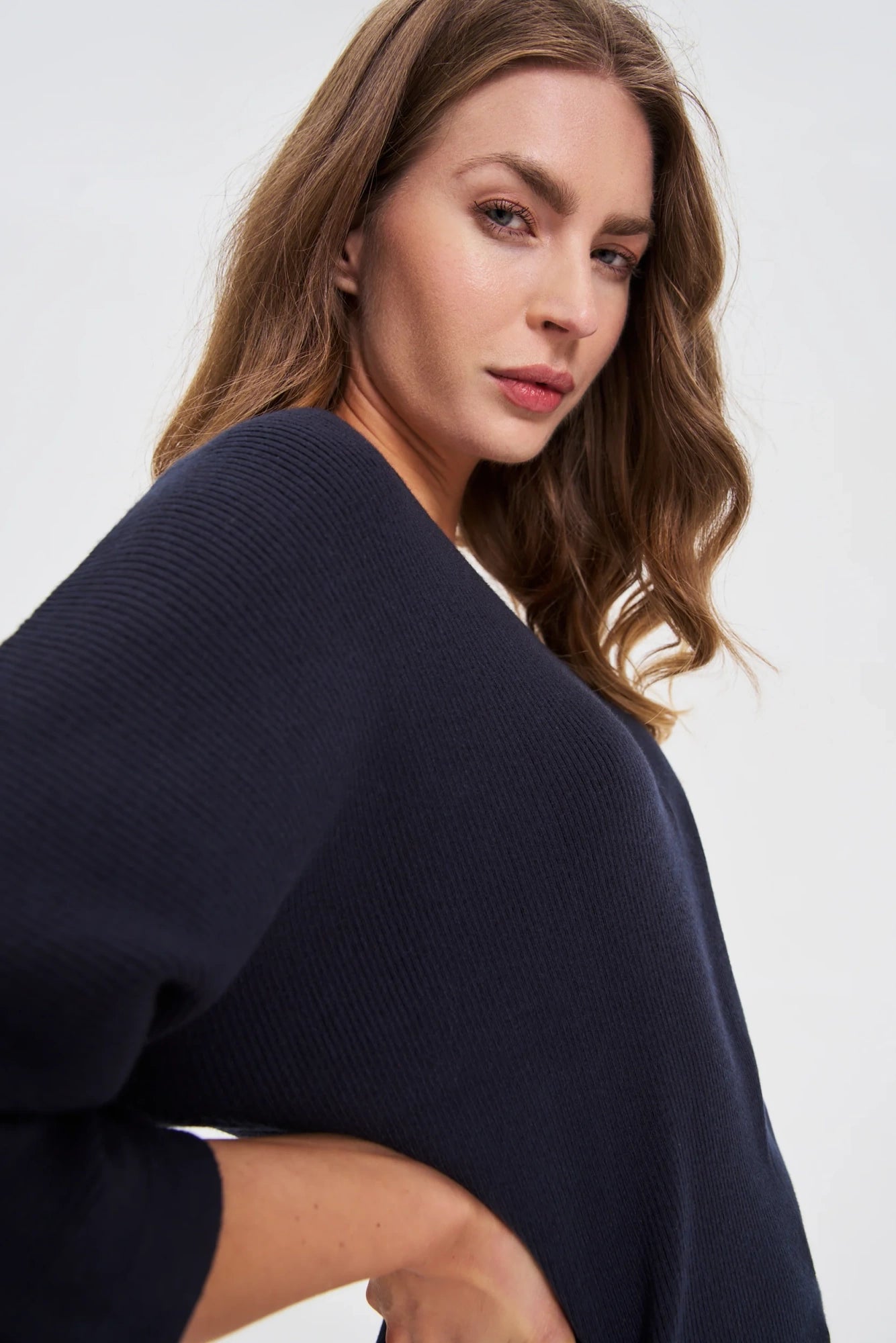 Πουλόβερ Γυναικείο Μανίκια 3/4 Navy - MOODO