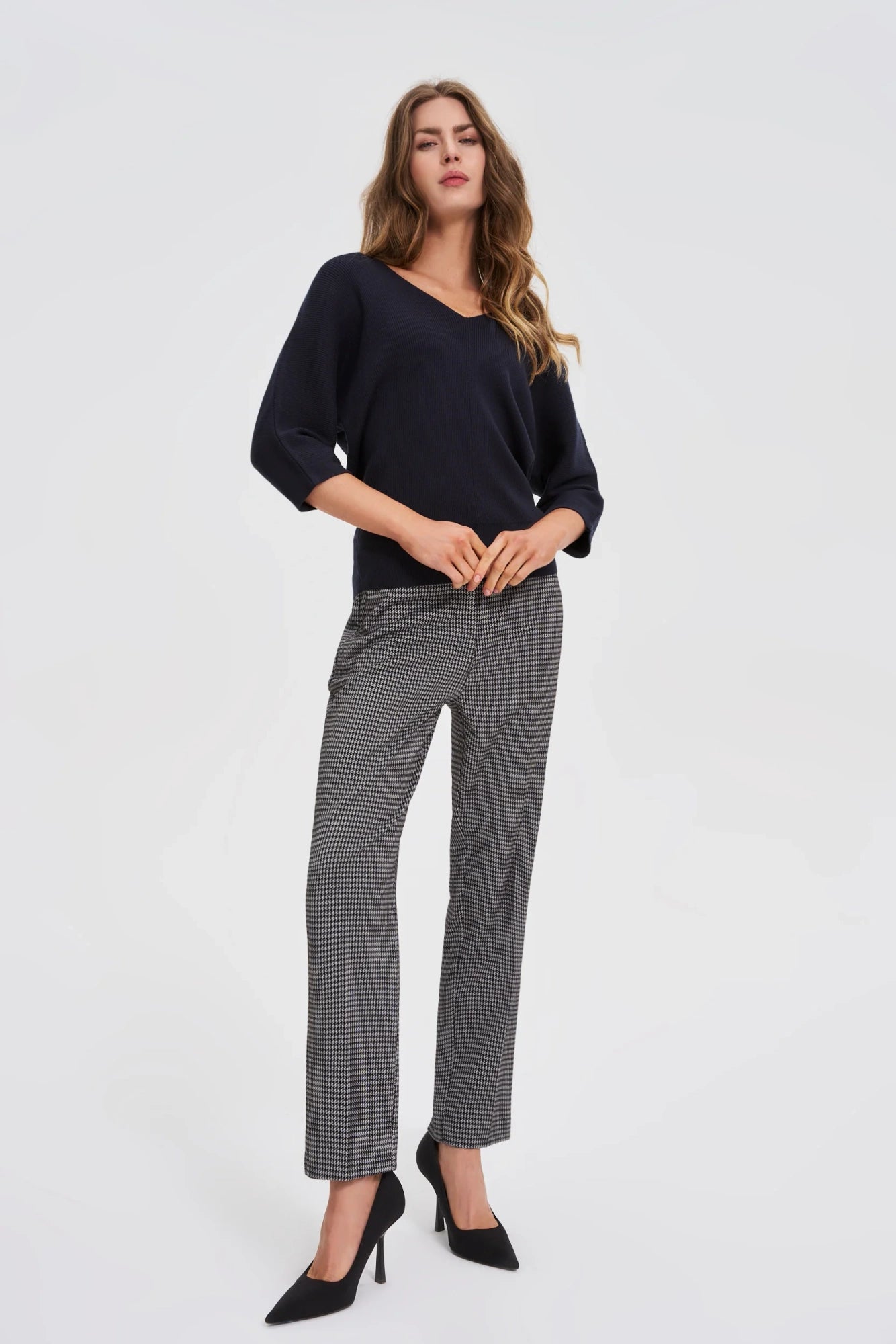 Πουλόβερ Γυναικείο Μανίκια 3/4 Navy - MOODO