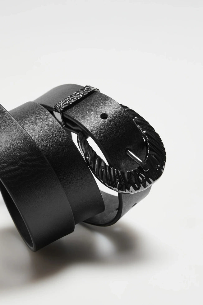 Ζώνη Γυναικεία με Ασημί Αγκράφα Μαύρη | Women's Belt with Silver Buckle Black